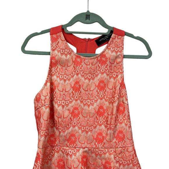Akira Chicago Black Label Womens Halter Top Floral Lace Racerback Orange Size S - Picture 2 of 5